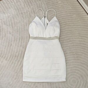 Emerald Sundae White Backless Dress